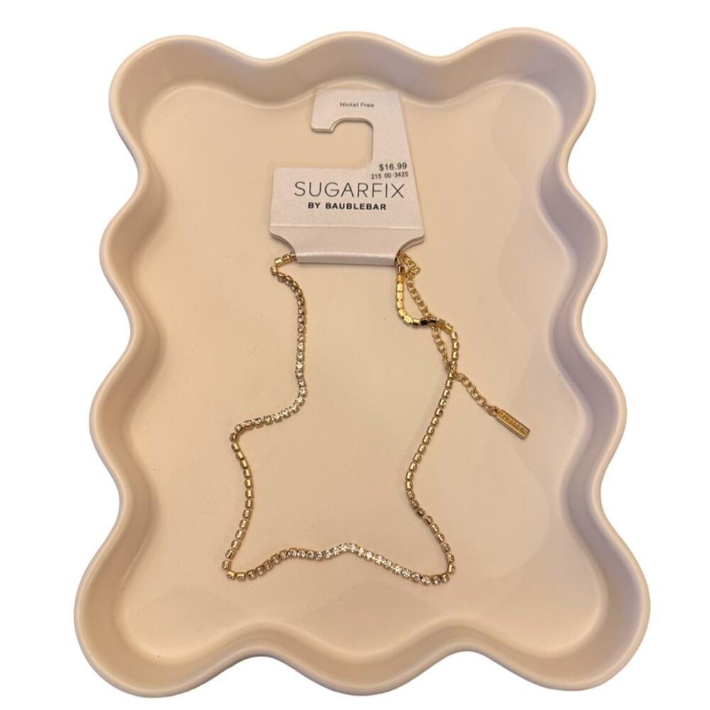 SUGARFIX by BaubleBar Gold Crystal Baguette Collar Necklace